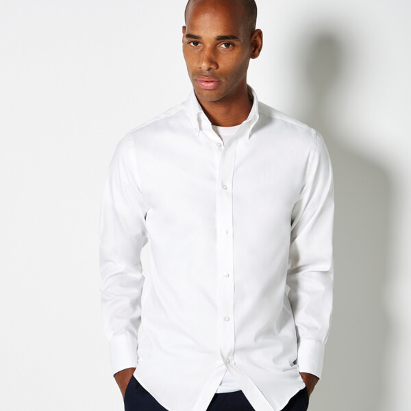 Kustom Kit Premium Long Sleeve Tailored Oxford Shirt Thumbnail